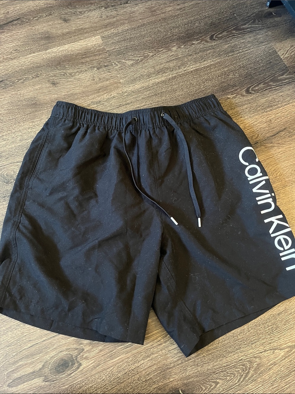 Calvin Klein Black Swim Shorts with Side Logo